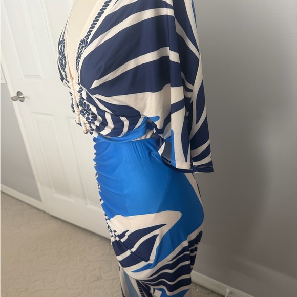 Fashion Nova Blue & White Two-Piece Printed Skirt Set - Picture 9 of 12
